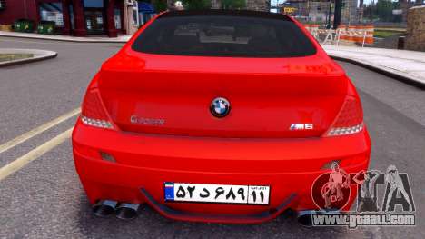 BMW M6 Iran License plate for GTA 4