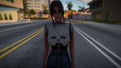 Black corset, white T-shirt and jeans for GTA San Andreas