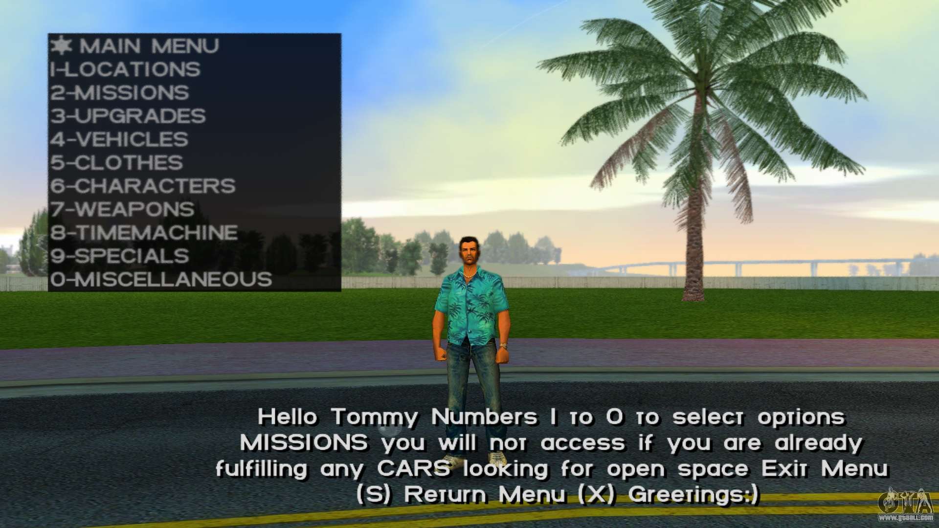 Cheat Menu v3.2 for GTA Vice City