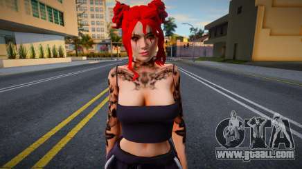 Skin of a girl with tattoos for GTA San Andreas