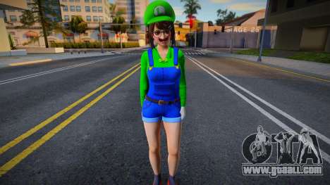 DOAXVV Tsukushi - Super Luigi Outfit v1 for GTA San Andreas