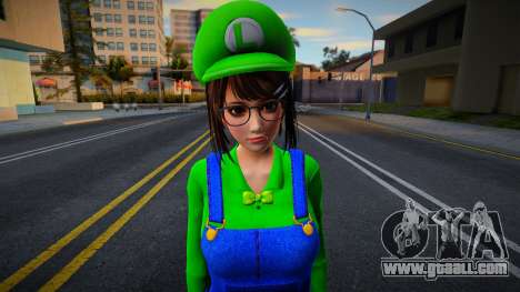 DOAXVV Tsukushi - Super Luigi Outfit v2 for GTA San Andreas