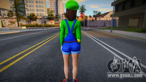 DOAXVV Tsukushi - Super Luigi Outfit v1 for GTA San Andreas
