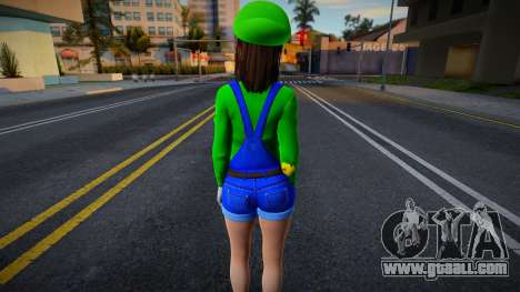 DOAXVV Tsukushi - Super Luigi Outfit v2 for GTA San Andreas