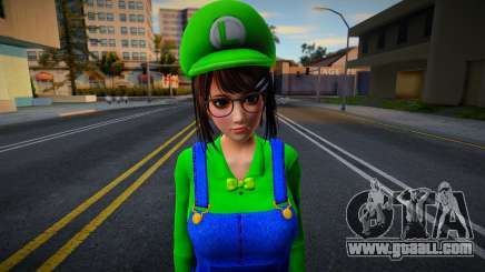 DOAXVV Tsukushi - Super Luigi Outfit v2 for GTA San Andreas