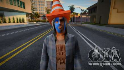 Homeless man with a cone on his head for GTA San Andreas