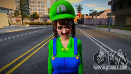 DOAXVV Tsukushi - Super Luigi Outfit v1 for GTA San Andreas