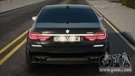 BMW 750I XDrive Black [Ukr Plate] for GTA San Andreas