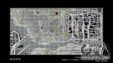 Map with street names and squares for GTA San Andreas