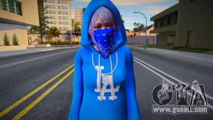 DOAXVV Shizuku - Hoodie LA Crips v1 for GTA San Andreas