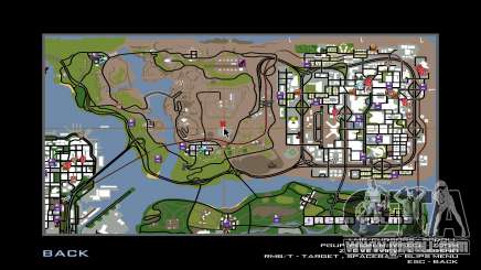 Icons on the DUCK MODS map for GTA San Andreas