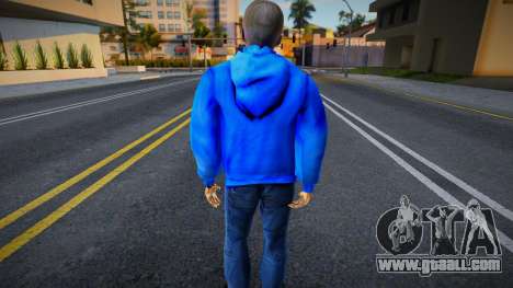 Guy in a blue sweatshirt in the style of CR for GTA San Andreas