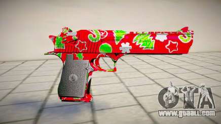 New Year's Desert Eagle RedColor for GTA San Andreas