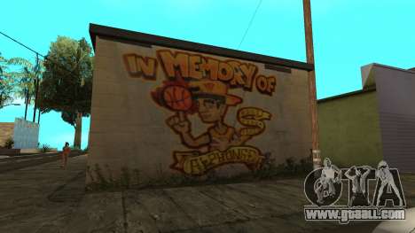 Graffiti from GTA 5 in the area of the cul-de-sa for GTA San Andreas