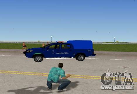 Toyota Hilux Police Car In Blue Color for GTA Vice City