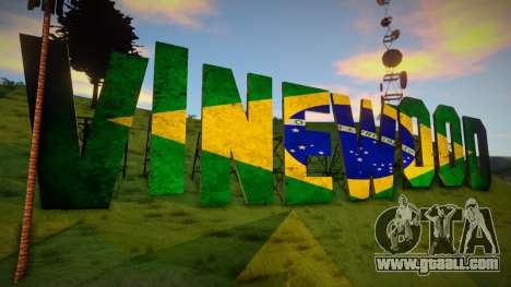 Vinewood Sign Brazilian Flag for GTA San Andreas