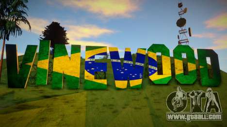 Vinewood Sign Brazilian Flag for GTA San Andreas