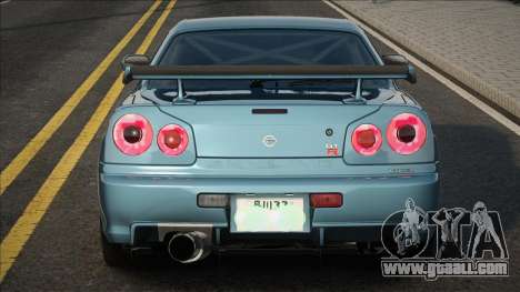 Nissan Skyline GT-R34 Blue for GTA San Andreas