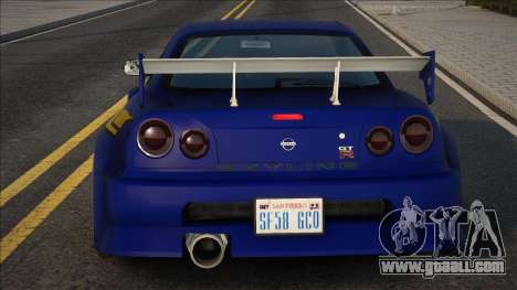 Nissan Skyline R34 NFS ug 2 intro With winyl for GTA San Andreas